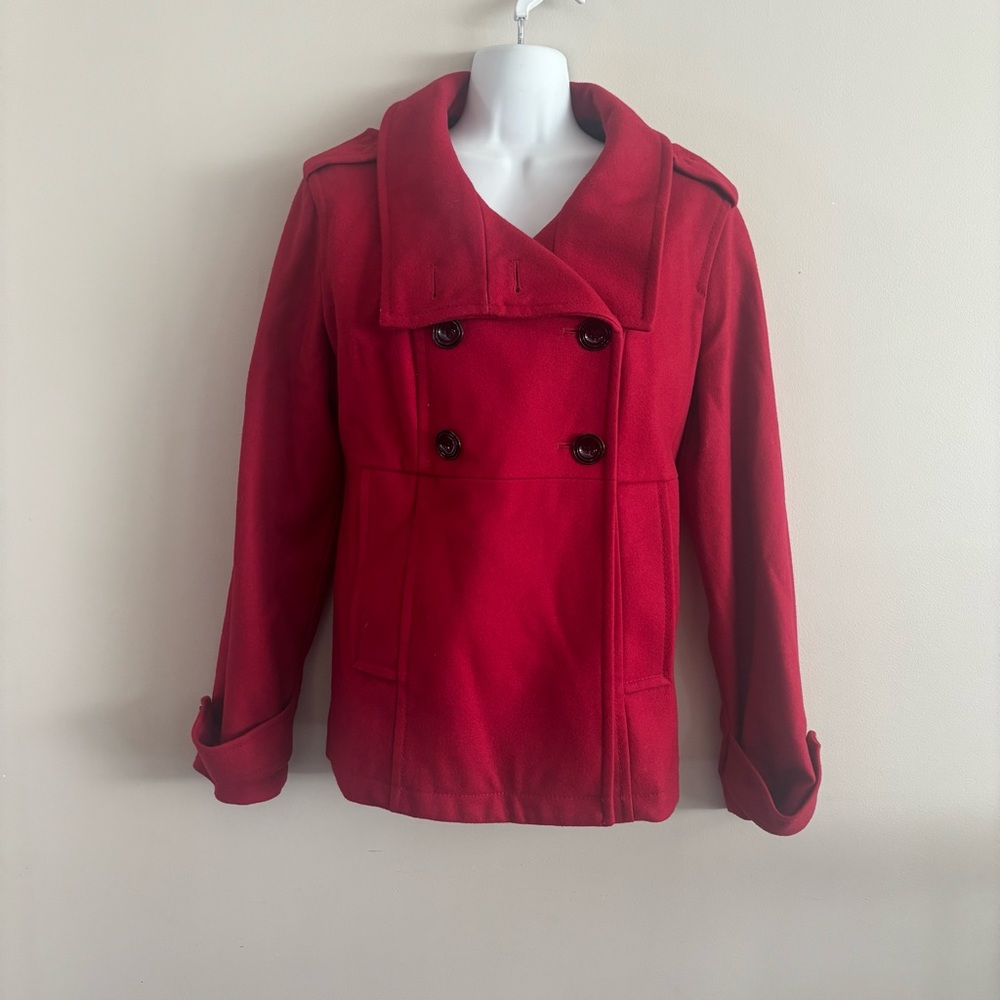 GAP Women's red  Double-Breasted Peacoat